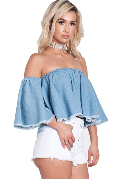 Denim White Shorts L569