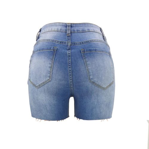 High Waist Fringe Denim Shorts