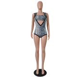 Snake Hood Monokini Shorts Set