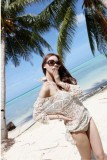 fashion hollow mesh beach clothing sunscreen clothing L3794