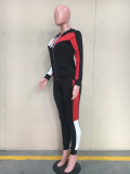Casual Stitching Hooded Sports Two-piece Set