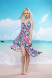 Cheerful Floral Beach Cover-up Rhodo L3750-3