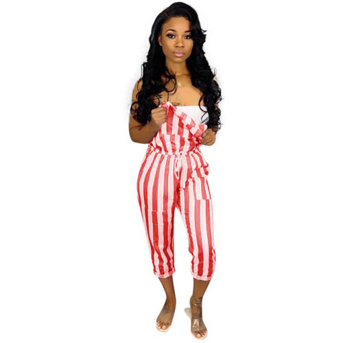 Casual Striped Sling Jumpsuit
