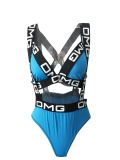 High Leg V Neck Regular Color Block Swimsuit