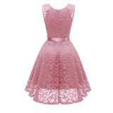 V-Neck Lace Sleeveless A-Line Evening Dress