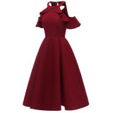 Vintage Scoop Ruffles Skater Dress