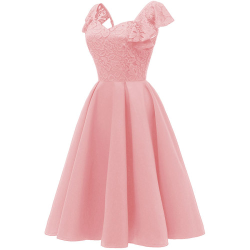 Women's Elegant Cocktail A-line Lace Dress