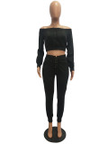 Fashion Off Shoulder Crop Top And Pants