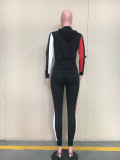 Casual Stitching Hooded Sports Two-piece Set