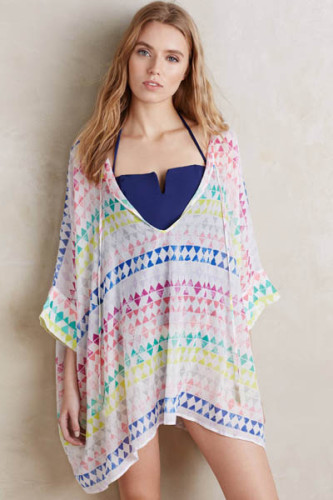 Loose Chiffon Cape Beach Dress L38330