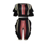 Colorful Strippes Crop Top and Mid Pants