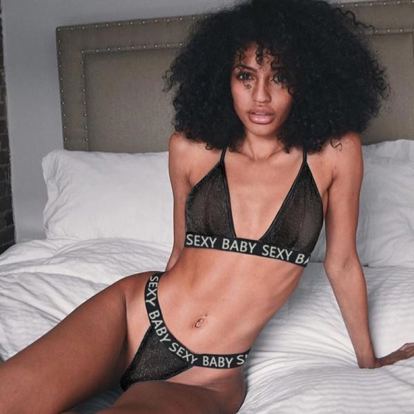 Perspective Letter Sexy Underwear Set