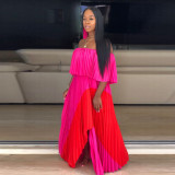 Casual Chiffon Splicing Lined Maxi Dress