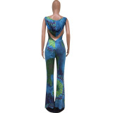 Print Slim Lace-Up African Fashion Jumpsuit