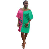 Casual Patchwork Mini Dresses