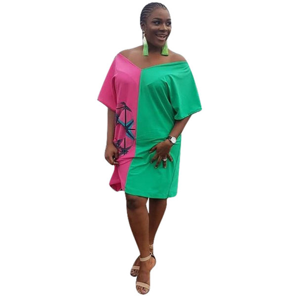 Casual Patchwork Mini Dresses