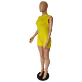 Casual Sleeveless Hot Brick Romper