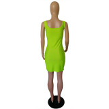 Casual Sleeveless Mini Vest Dress