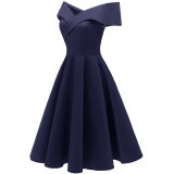 Women's Off Shoulder Sleeveless Cocktail Party Dress