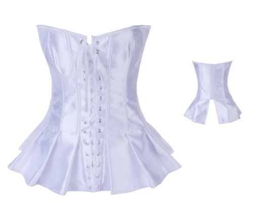 Peplum Flare Corset White L4050-2