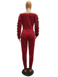 Slash Neck Thickened Space Sleeve Jumpsuit