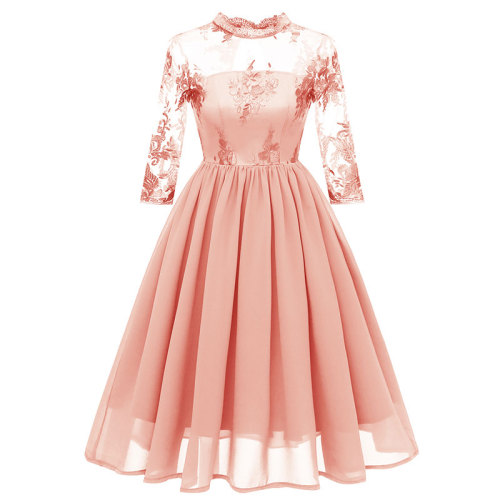Women's Multi-Color Elegant Party Lace Dress