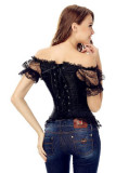 9 Plastic Bones Lace-Up Off The Shoulder Brocade Corset L42683-3