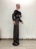 Sexy Hollow-out Tassel Design Two-piece Skirt Set (Cover-up)