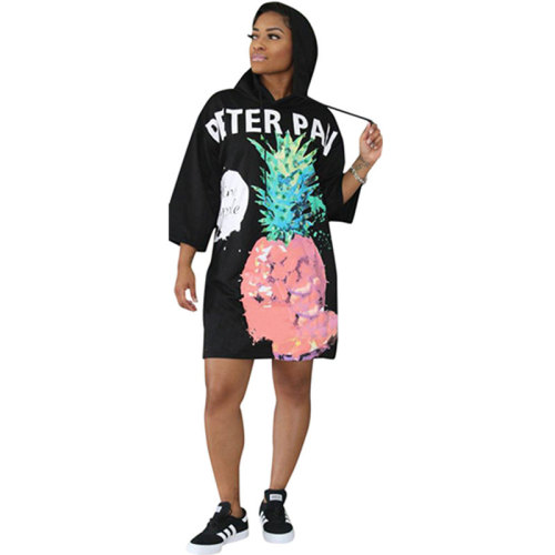 Pineapple Casual Hooded Club Dresses