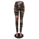 Leesa Camo Destroyed Denim Jeans