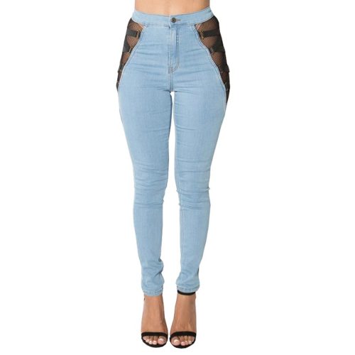 High Rise Skinny Jeans with Side Strap Up