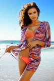 Colorful Chiffon Long-sleeved Beach Dress L38277