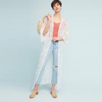 Lace Embroidered Beach Long Cardigan