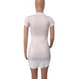 Casual Printed Cartoon Avatar Mini Dress