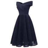 V-Neck Sleeveless Lace A-Line Cocktail Dress