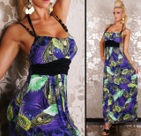 Plus Size Sexy Long Dress Maxi Purple M and XXL L5061-1