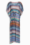 Multi Zig Zag Print Maxi Kaftan L51299