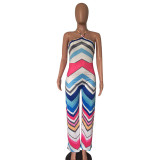 Casual Striped Halter Jumpsuit