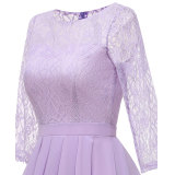 Women's Lace Sleeve Chiffon Swing Wedding Dress