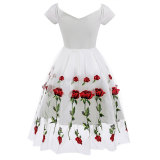 Romantic Rose Flower Lace Black Party Dresses
