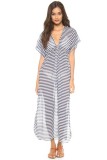 Rustic Thin Stripe Cover Up Dress L38193