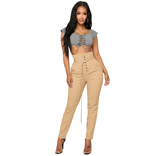 Solid Casual Fashion Long Pants