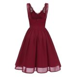 Lace Upper Backless Sleeveless Skater Dress