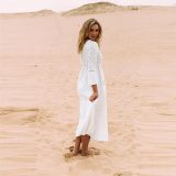 Women's Rayon Lace Cover up Tunic Long Maxi Dress 384933