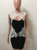 Embroidered Hollow Out Lace Dress