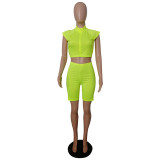 Sleeveless Solid Color Two Piece Sets