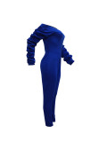 Slash Neck Thickened Space Sleeve Jumpsuit