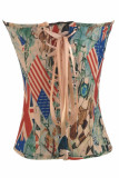 Flag Print Sexy Corset L4259-1