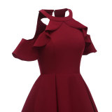 Vintage Scoop Ruffles Skater Dress