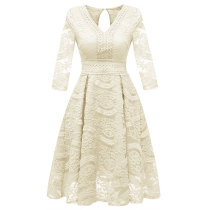 Women's Elegant Bridesmaid Floral Lace Dresses